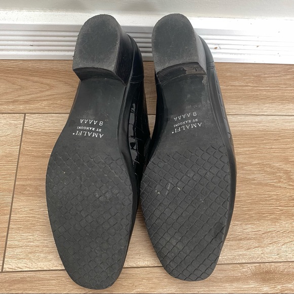 Amalfi By Rangoni Womens Black Patent Leather Faux Snakeskin Loafers Size 8 - Picture 6 of 8